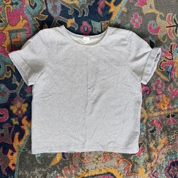 Club Monaco Cuffed Stripped Short Sleeve Shirt XS - Picture 1 of 6